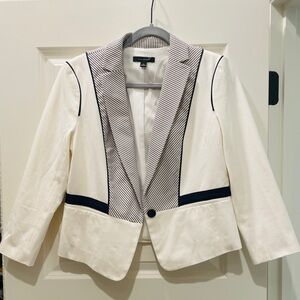 Ann Taylor White and Black Blazer
